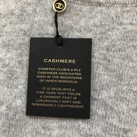 Charter Club Plus NWT 100% Cashmere Sweater Light Gray Luxury - Picture 7 of 9